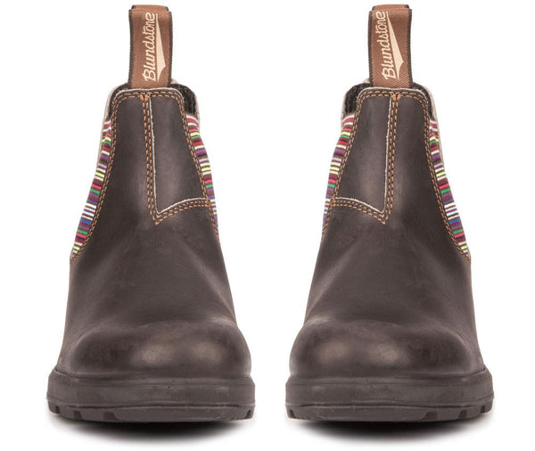 Blundstone 1409 Stout Brown with Striped Elastic Tanda Shoes