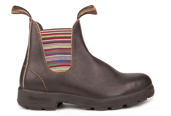 Blundstone 1409 Stout Brown with Striped Elastic Tanda Shoes