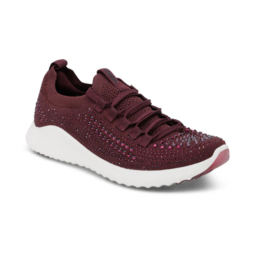 Aetrex Carly Sparkle Lace/Slip on Wine AS268