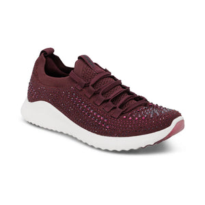 Aetrex Carly Sparkle Lace/Slip on Wine AS268