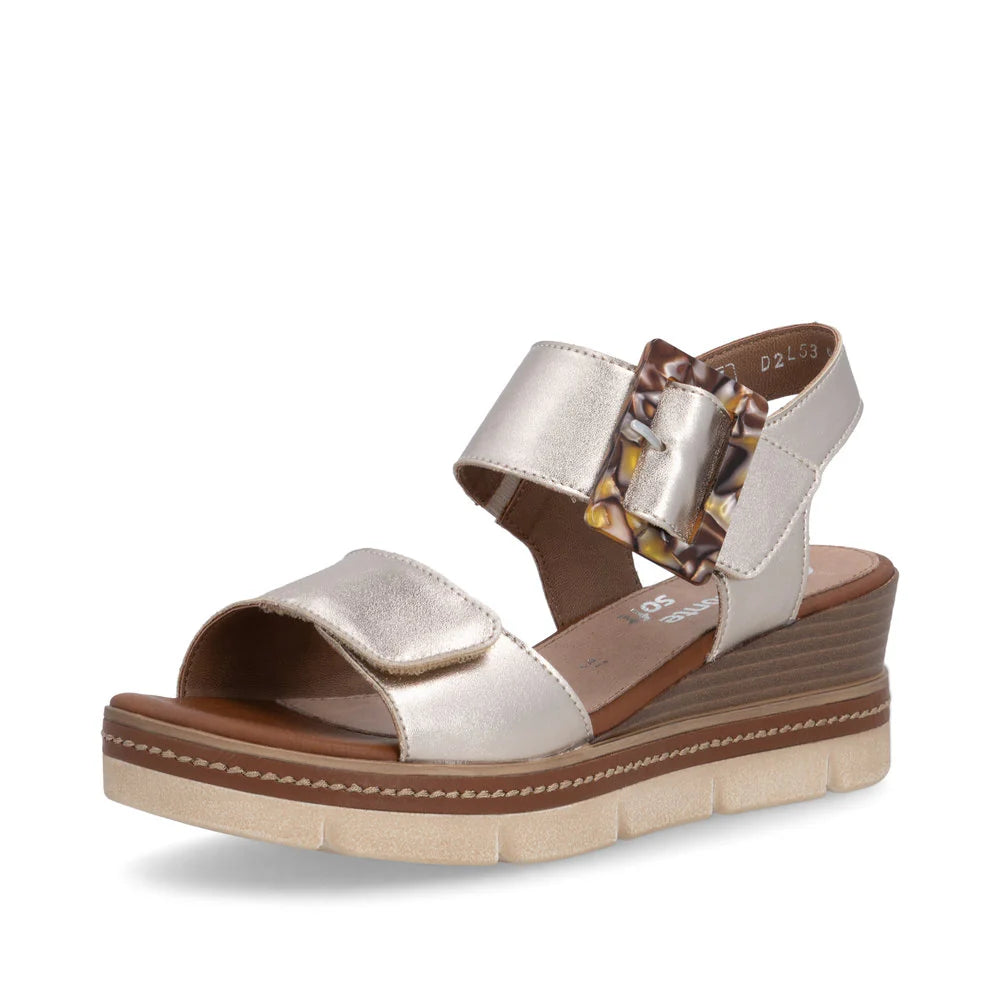 Stivale Donna Rieker Remonte Bernadette 70 Al Ginocchio - Colore Bronzo, Tacco 5cm, Pelle Impermeabile Con Cerniera
