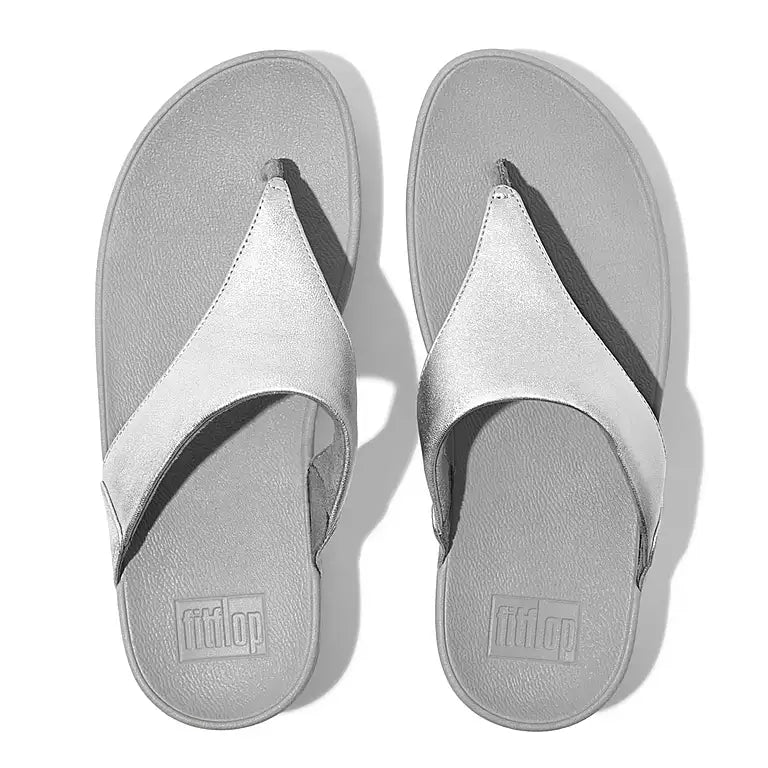 Fitflop Lulu Leather Toe Post Silver