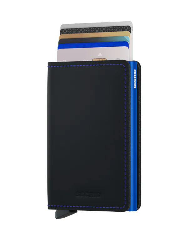 Secrid Slim Wallet Matte Blk/BLue