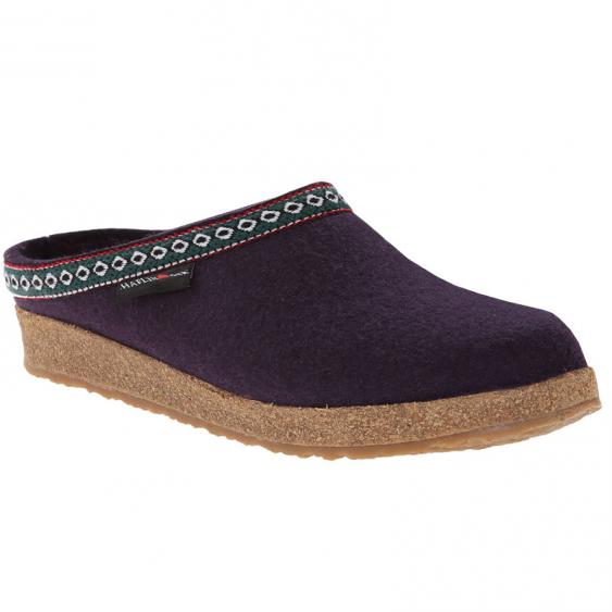 Haflinger GZ12  Classic Wool Grizzly Clog Eggplant (Women's)