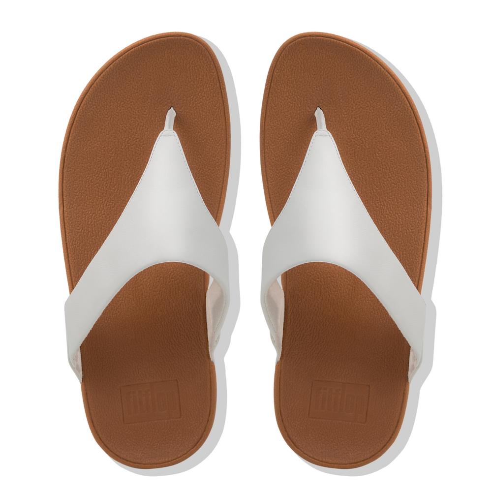 FitFlop LULU Leather Toe-Thong Sandal - Urban White