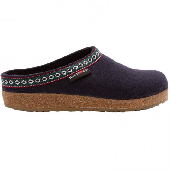 Haflinger GZ10 Classic Wool Grizzly Clog NAVY (Uni)