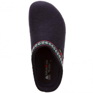 Haflinger GZ10 Classic Wool Grizzly Clog Navy (Unisex)
