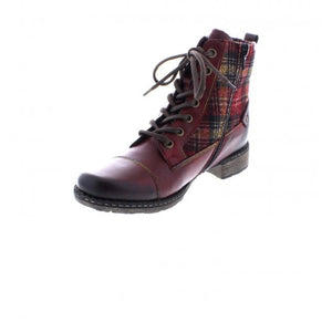 REMONTE D4354-35 BURGUNDY COMBINATION LADIES' ANKLE BOOTS